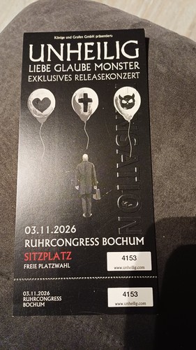 Unheilig sitzplatz ticket - -,