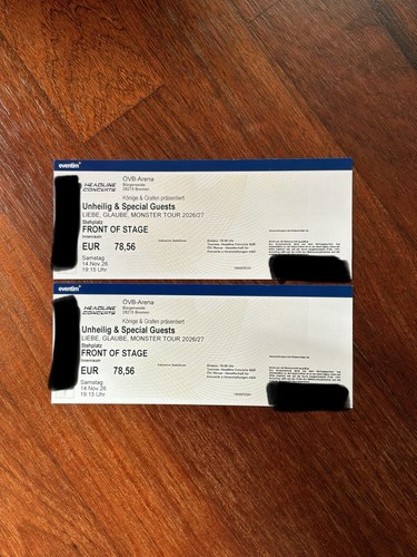 Tickets unheilig special - tickets,