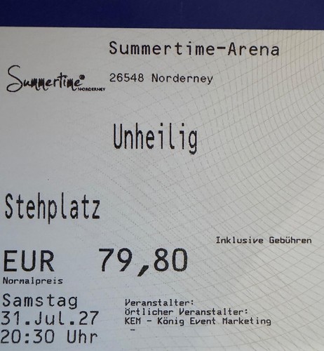 Tickets unheilig norderney - tickets,