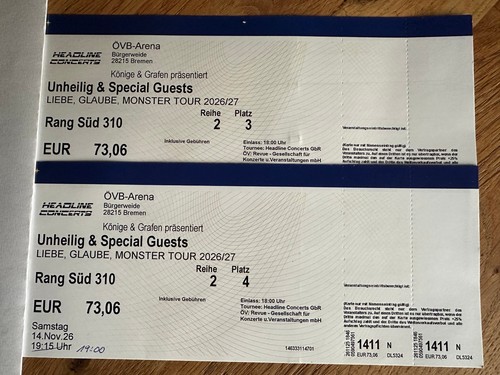 Tickets unheilig special - tickets,