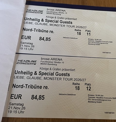 Tickets unheilig love - tickets,