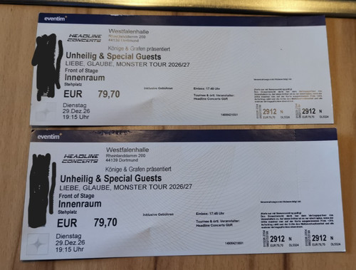 Unheilig tickets dortmund - 2x,